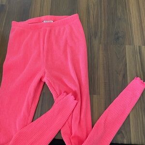 Cat & Jack Bright Pink Ribbed Leggings